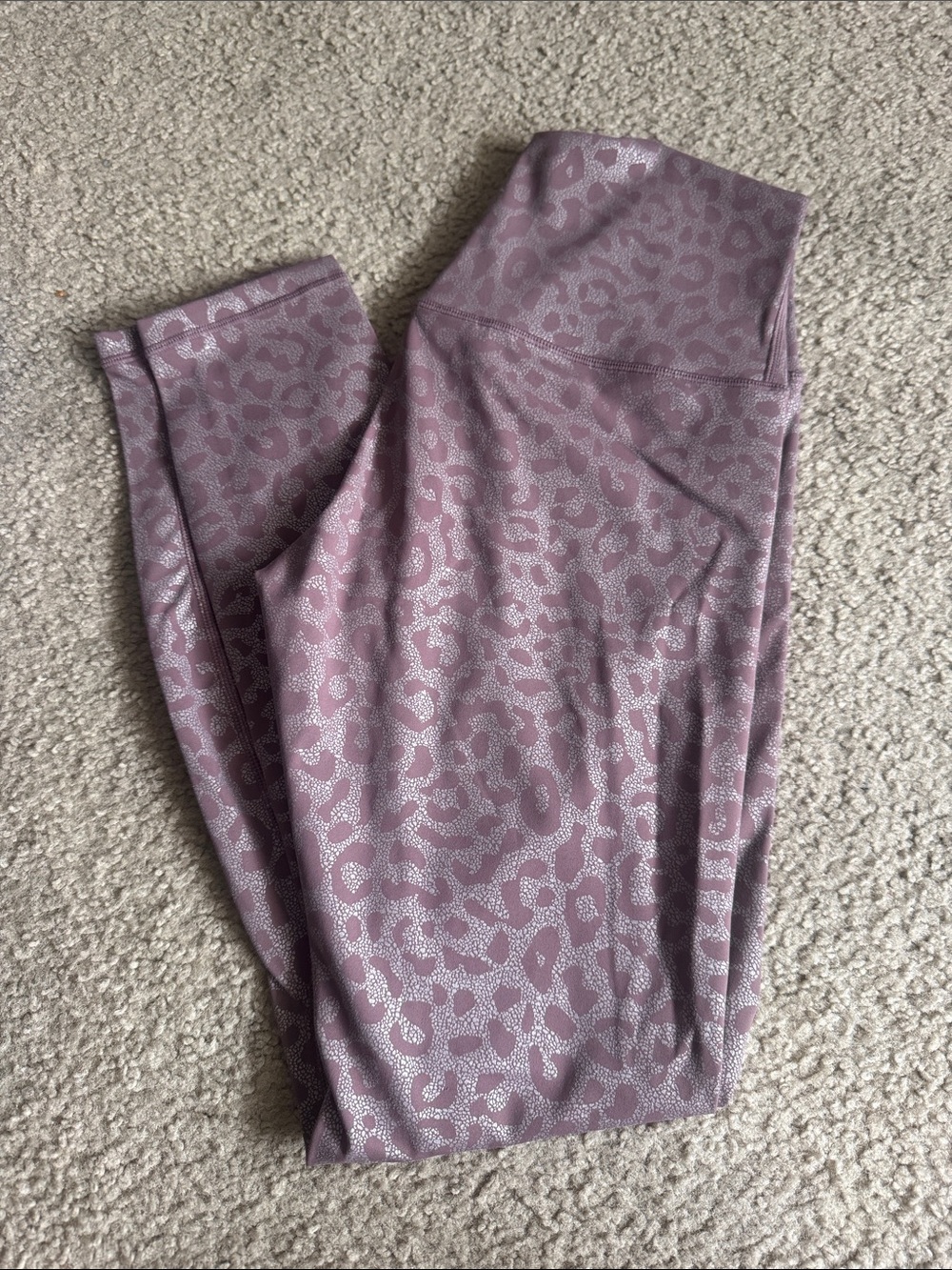 Women’s ' Mauve Leopard Print Leggings - Stretch Active Bottoms